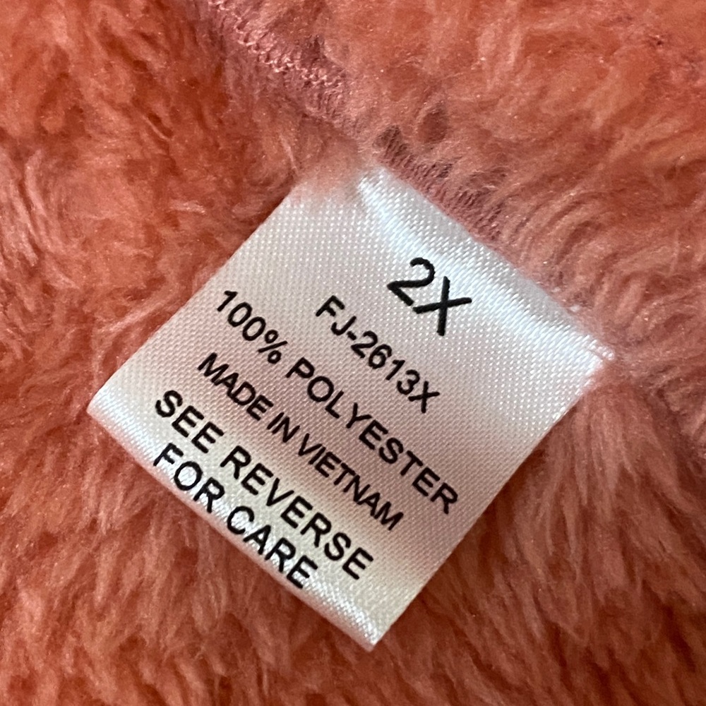 ZENANA So Soft Coral Hooded Faux Fur Sherpa Vest - 2X - Picture 5 of 6
